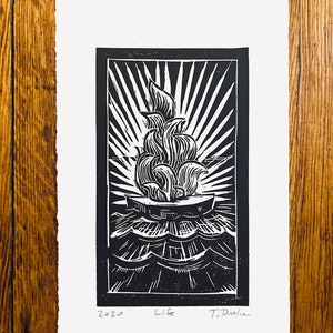 This is Life- Small Linocut