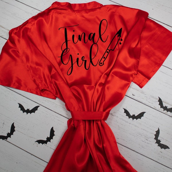 Final Girl Slasher Robe, Halloween Wedding, Gothic Bride Robe, Getting Ready Robe, Plus Size Robe, Customized Robe