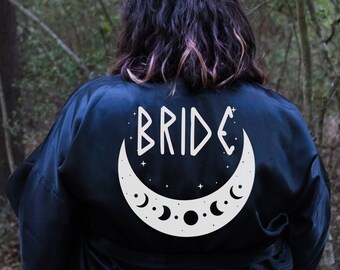 Brides Coven Robe, Maid of Honor robe, Witch Bridal Party Robe, Gothic Wedding Décor, bridesmaids robes, Plus Size Robes