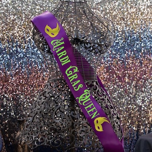 Mardi Gras Queen/King Sash,  NOLA  Party Sash, Mardi Gras Parade Sash , Nola Party, Custom Sash