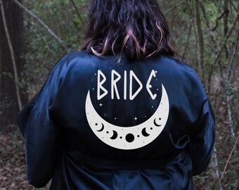 Brides Coven Robe, Maid of Honor robe, Witch Bridal Party Robe, Gothic Wedding Décor, bridesmaids robes, Plus Size Robes