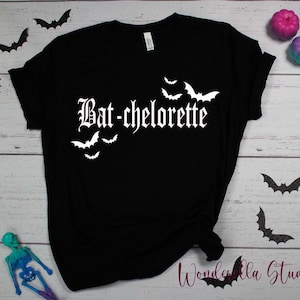 Bat-chelorette Gothic Bride Shirt | Till Death Shirt Engagement Gift |Halloween Wedding, Goth Wedding Décor| Bachelorette Shirt