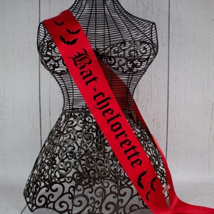 Bat-chelorette Sash, Gothic Bridal Sash, bachelorette sash, Bat Future Mrs. Hen Party Sash, goth bride bachelorette , Halloween wedding