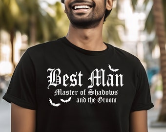 Best Man Master of Shadows and the Groom Shirt, Bridal Party Gothic Sweater. Alternative Wedding Décor, Best Man Gift, Halloween Wedding