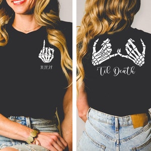 Til' Death Bride Shirt, Engaged Gothic Sweater. Alternative Wedding Décor, Engagement Gift, Halloween Wedding