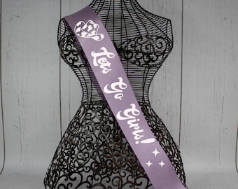 Faja de despedida de soltera Lets Go Girls, faja de novia campestre, faja de despedida de soltera, faja de fiesta nupcial de vaquero disco, faja personalizada, faja con purpurina