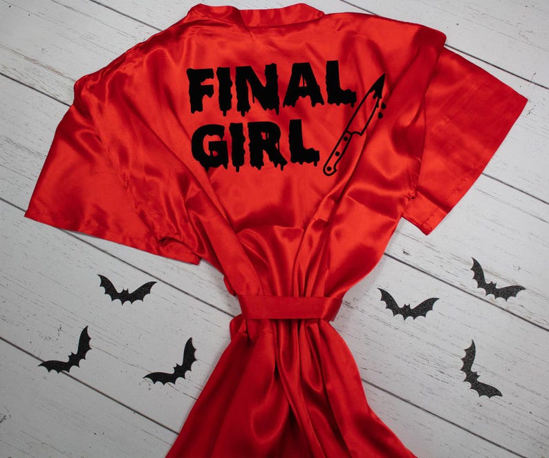 Final Girl Slasher Robe, Halloween Wedding, Gothic Bride Robe, Getting Ready Robe, Plus Size Robe, Customized Robe image 3