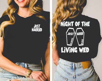 Night of the Living Wed Shirt, Just  Married Gift Gothic Sweatshirt, Alternative Wedding Décor,Bride and Groom Gift, Halloween Wedding