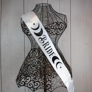 Bride Sash,Brides Coven Sash, bachelorette sash, Gothic Bridal Party Sash,goth bride bachelorette , Halloween Bridal Party,Custom Sash