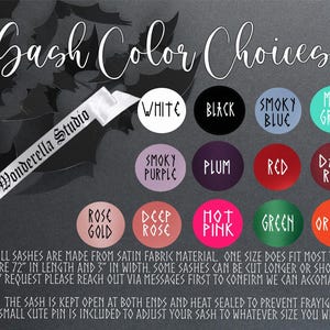 Gothic Custom Text Sash, Brides Coven Sash, bachelorette sash, Gothic Party Sash ,Goth Custom Sash, Emo Sash image 4