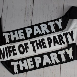 Gothic Custom Text Sash, Brides Coven Sash, bachelorette sash, Gothic Party Sash ,Goth Custom Sash, Emo Sash image 3