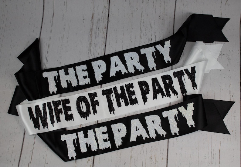 Gothic Custom Text Sash, Brides Coven Sash, bachelorette sash, Gothic Party Sash ,Goth Custom Sash, Emo Sash image 3