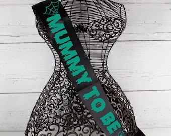 Mummy to be Gothic Sash, Mom to Be Emo Sash, Custom Alternative sash, Gothic Baby Shower Sash ,Baby Brewing