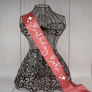 Birthday Babe Sash, Birthday Sparkle Sash, Milestone sash, Gothic Party Sash ,Goth Custom Sash image 1