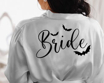 Bridal  Bats Robe, Bridesmaid robes, Gothic Bridal Party,Gothic Bride dressing gown, Getting Ready Robe ,Plus Size Robes