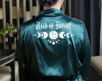 Brides Celestial Robe, Maid of Honor robe, Witch Bridal Party Robe, Gothic Wedding Décor, Custom Robe, Plus Size Robes