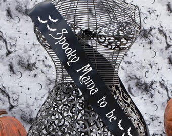 Spooky Mama to be Sash, Mom to Be Emo Sash, Personalized  Alternative Sash, Gothic Baby Shower Sash , Baby Brewing