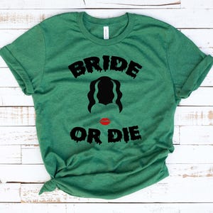 Bride of Frankenstein T Shirt, Bride or Die Classic Monster, Halloween Wedding, Emo Wedding, Pus Size Halloween Tank