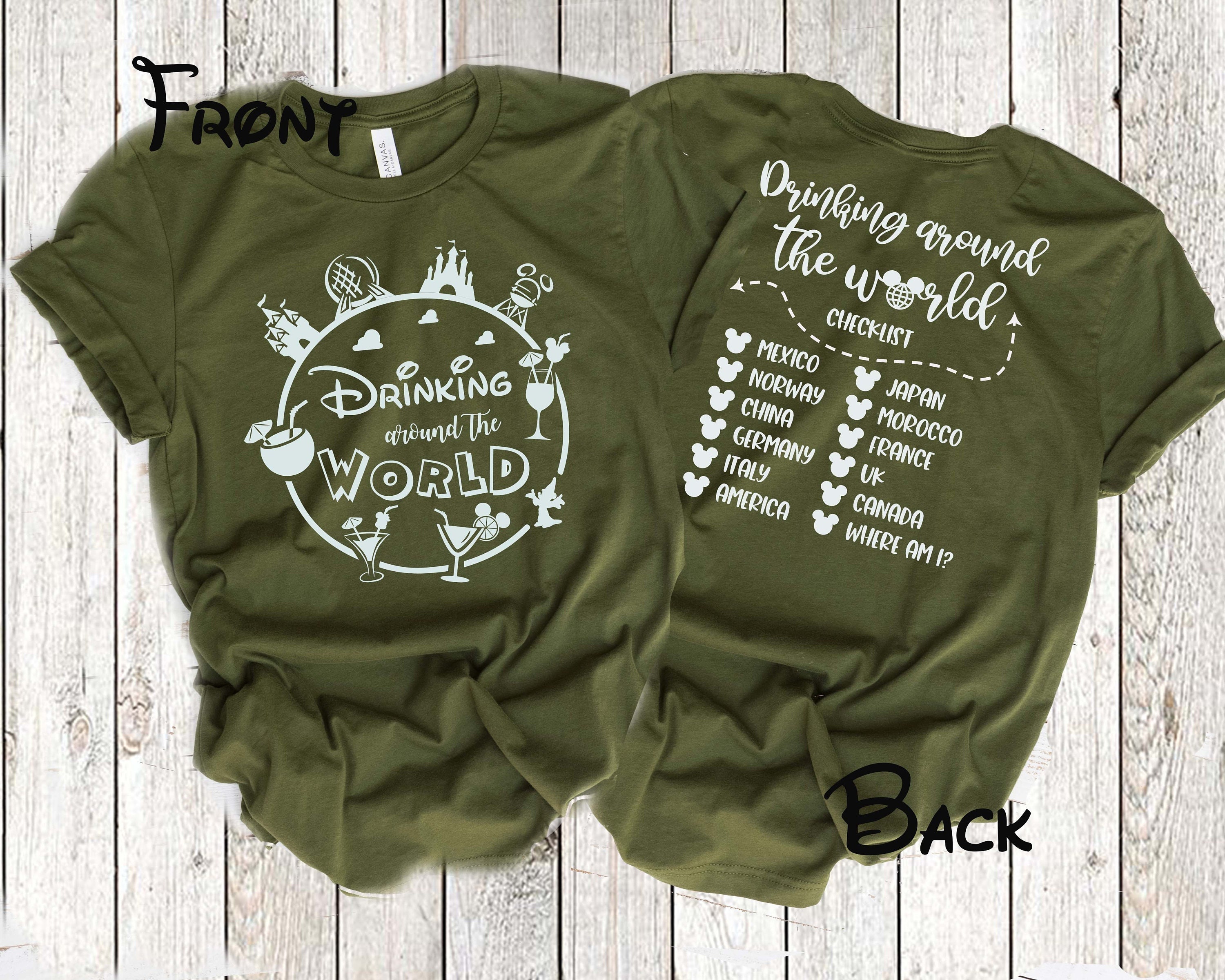 Discover Drinking around the world checklist Disney Shirts T Shirt, Plus Size Disney Shirt