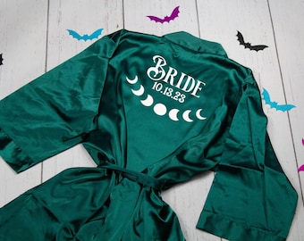 Brides Moon Coven Robe, Maid of Honor robe, Witch Bridal Party Robe, Gothic  Witchy Wedding Décor, bridesmaids robes, Plus Size Robes