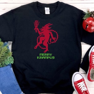 Krampus Christmas Ugly Sweater, Merry  Krampus Holiday Shirt, Christmas Long Sleeve shirt , Plus Size Christmas Sweater t