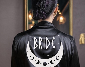 Brides Coven Robe, Maid of Honor robe, Witch Bridal Party Robe, Gothic Wedding Décor, bridesmaids robes, Plus Size Robes