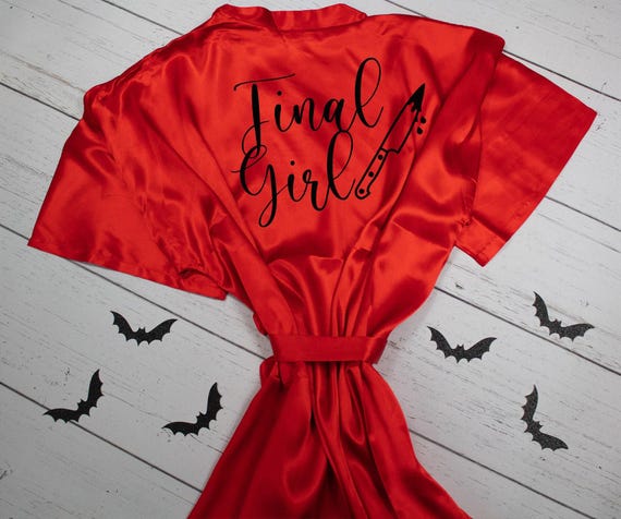 Final Girl Slasher Robe, Halloween Wedding, Gothic Bride Robe, Getting Ready Robe, Plus Size Robe, Customized Robe