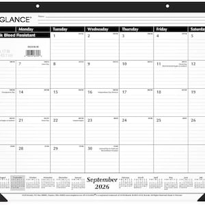 AT-A-GLANCE 2026-2027  Desk Calendar, Monthly, Desk Pad, 21.75 " x 17", Large, SKLPAY-32-27