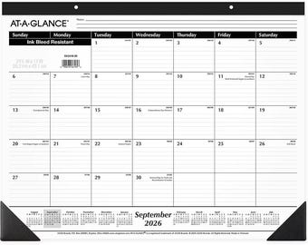 AT-A-GLANCE Tischkalender 2026–2027, Monatskalender, Schreibtischunterlage, 55,2 x 43,2 cm, Groß, SKLPAY-32-27