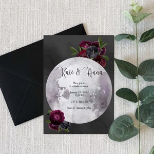 Downloadable Wedding Invitation Suite, Moody Wedding Invitations, Printable Wedding Stationary, Wedding Invitation Template Instant Download