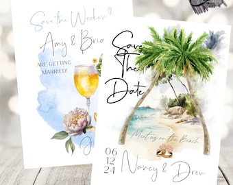 Custom Watercolor Save the Dates, Watercolor Save the Date Template, Watercolor Wedding Art