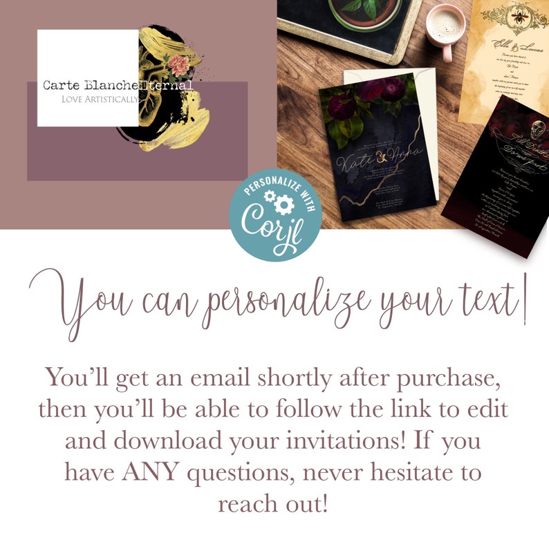 Moody Wedding Invitations, Printable Wedding Sign Bundle, Wedding ...