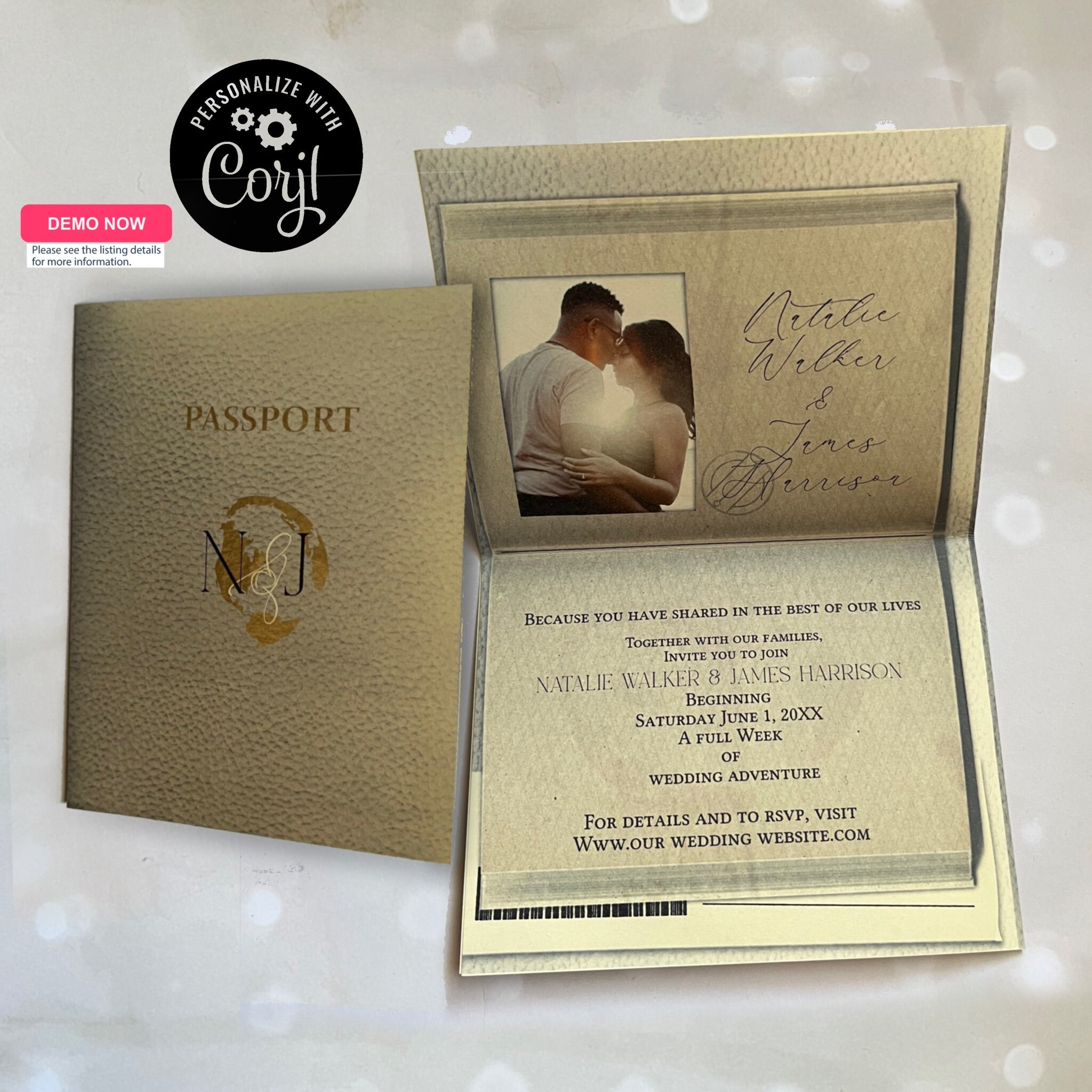 Passport Wedding Invitation Template DIY Passport Destination Wedding