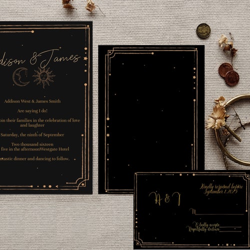 Moody Wedding Invitations Printable Wedding Sign Bundle - Etsy