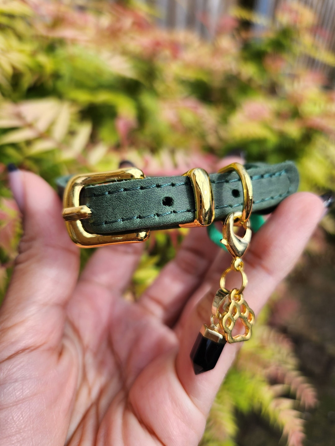 Black Onyx Pet Charm, Black Onyx Pet Charm X Small Collar, Crystal