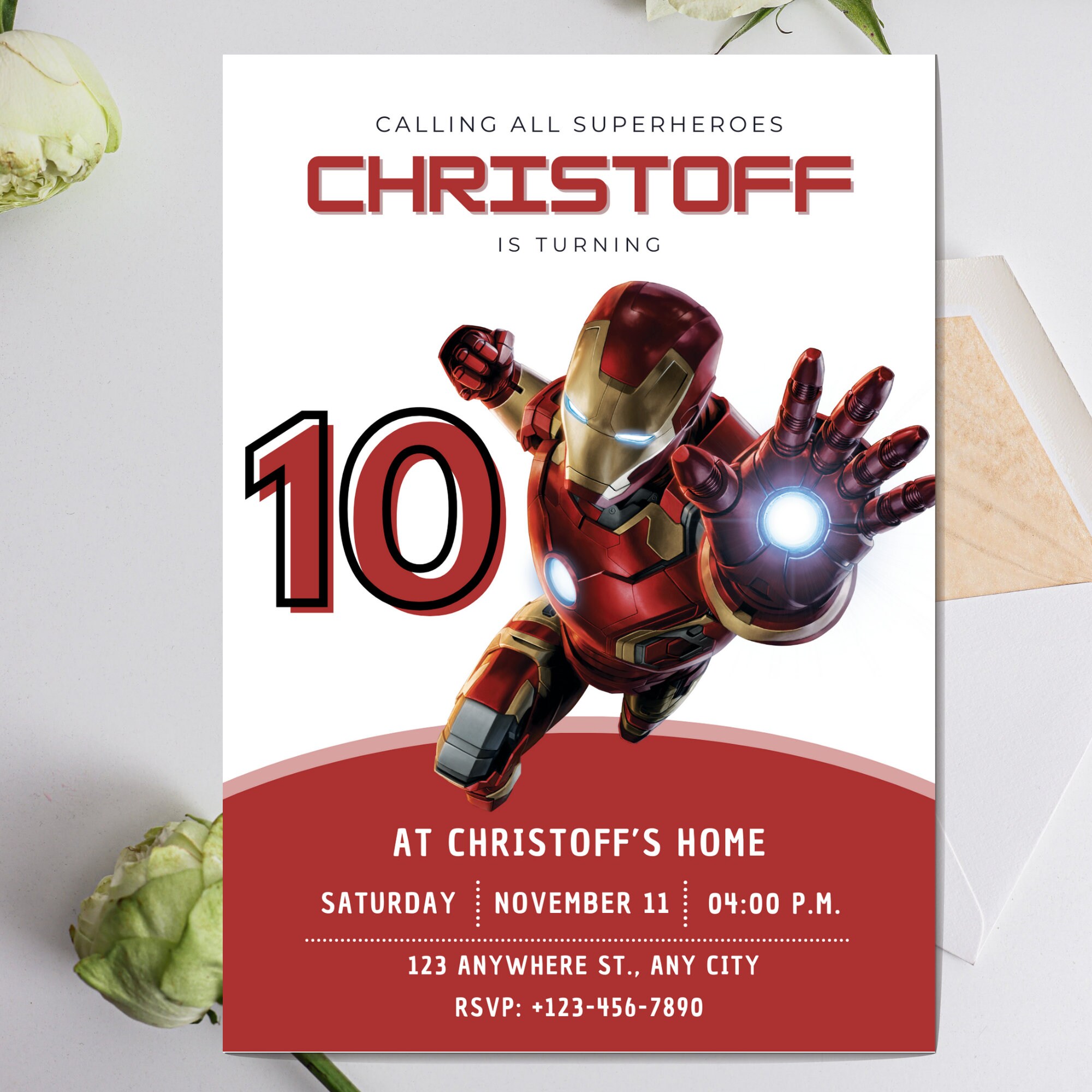 Editable Ironman Birthday Invitation Template Printable - Etsy