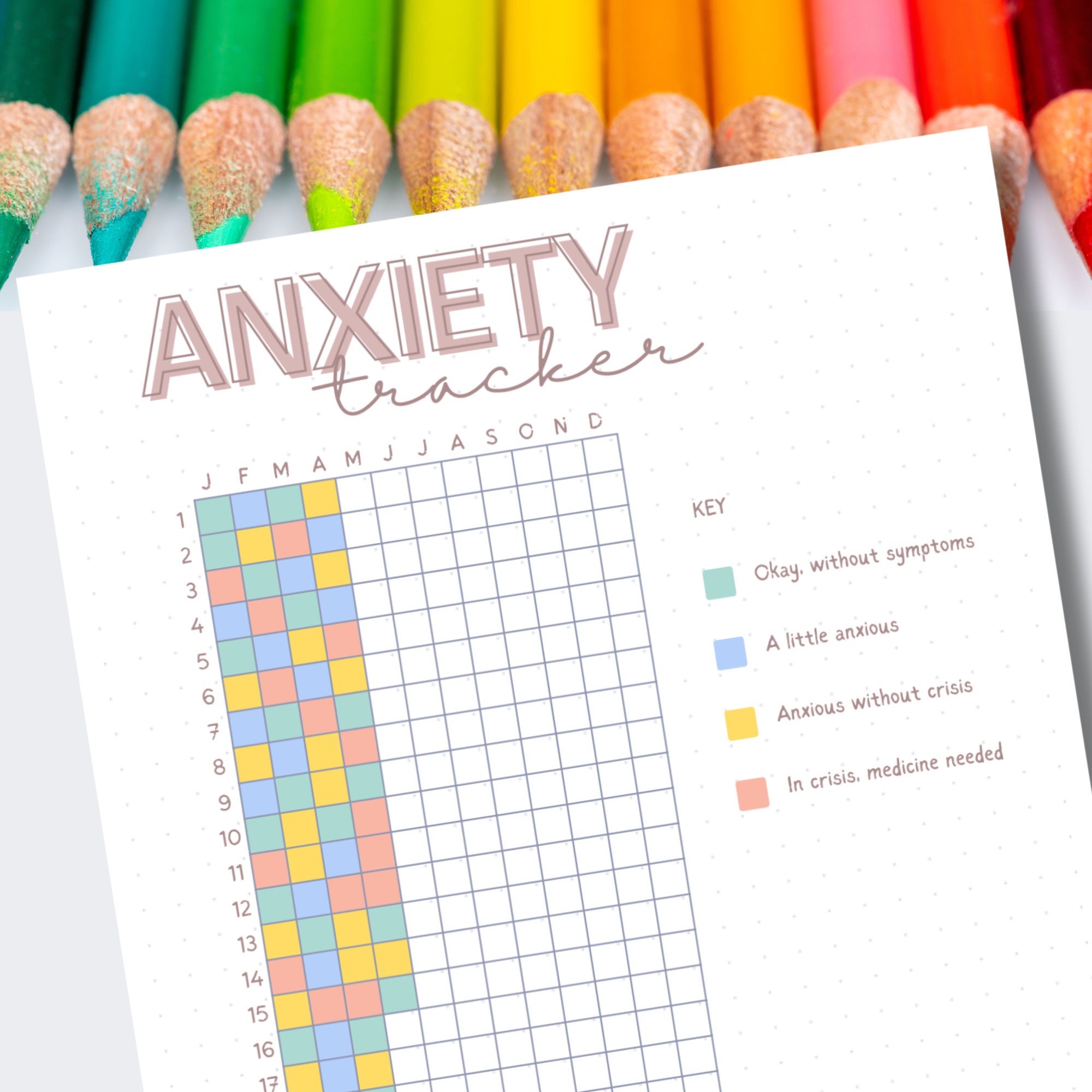 Anxiety Tracker, Printable Tracker, Anxiety Journal, A5 Journal, Mood