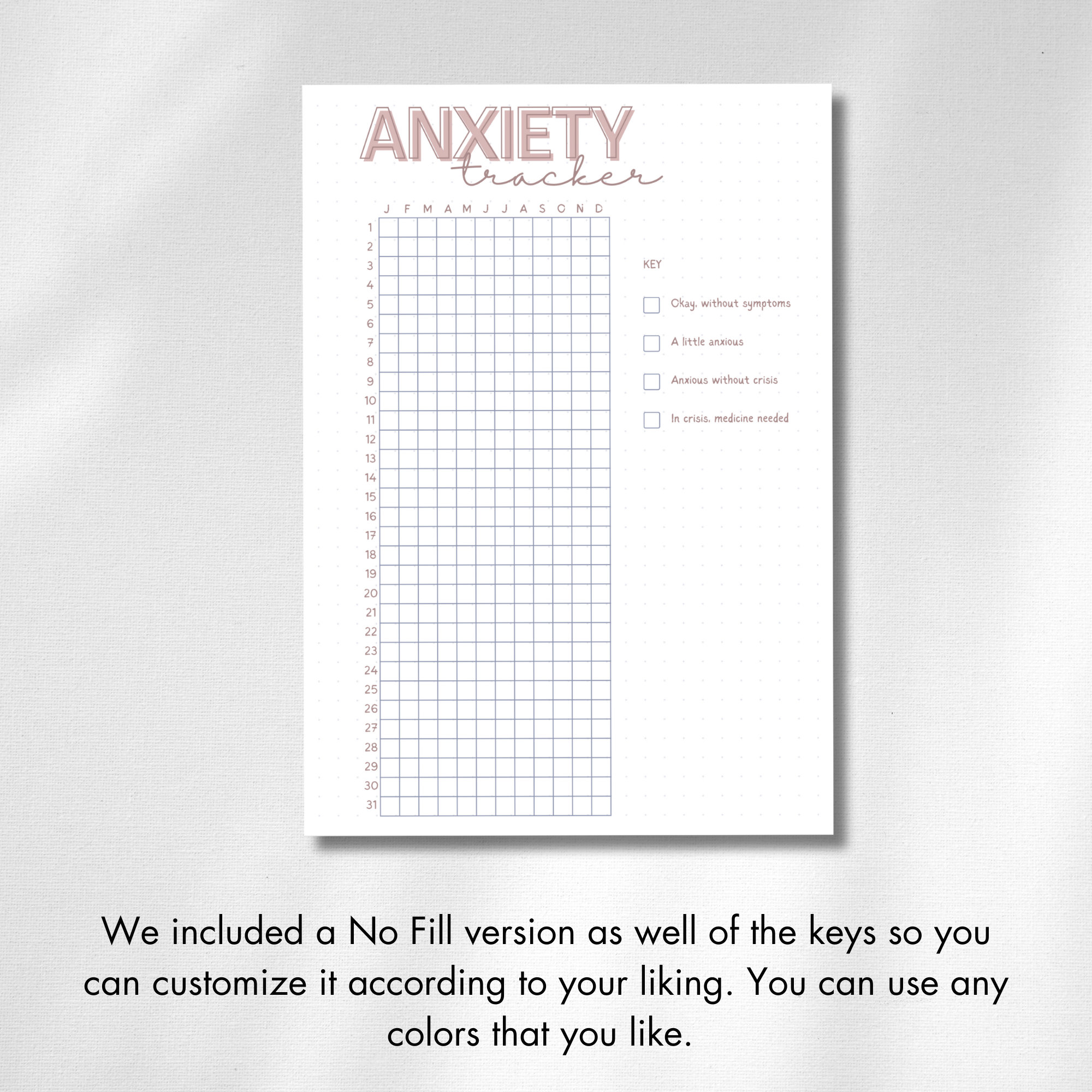 Anxiety Tracker Printable Tracker Anxiety Journal A5 Journal Mood