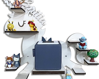 Estantería DIY con el nombre deseado Unicornio adecuado para la caja de música Toniebox para pintar Estantería Tonieregal Tonie Box habitación infantil