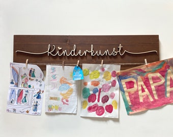 Children's picture hanger, picture hanger, children's art, art display, look what I made, artwork, child frame, picture frame, 3D motif, wood gallery