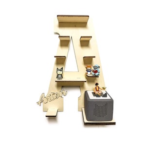 DIY shelf letter A-Z for the music box suitable for Toniebox children's baby room to paint gift for birthday Christmas Tonie box