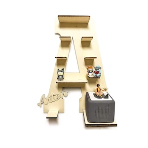 Letra de estante de bricolaje A-Z para la caja de música adecuada para la habitación del bebé de los niños Toniebox para pintar regalo para cumpleaños Navidad Tonie box