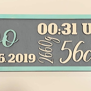 DRYSSON geboortebord geboortebord met uw gegevens op maat gemaakte houten gepersonaliseerde cadeaus voor mama en papa baby kind