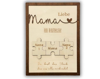 DRYSSON Mom Mama Day gift for mother or grandma for Mother's Day Puzzle Mother's Day gift for Christmas personalized children individually