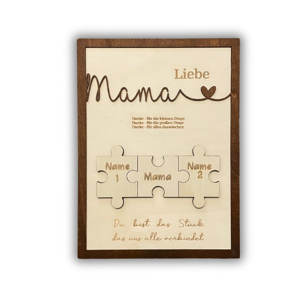 DRYSSON Mom Mama Tag Geschenk für die Mutter oder Oma zum Muttertag Puzzle Muttertagsgeschenk zu Weihnachten Geburtstag Kinder individuell