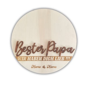 DRYSSON DIY Geschenk Bester Papa Handabdruck für Papa zum Vatertag Vatertagsgeschenk Geburtstag individuelles personalisiertes Holz Bild 2