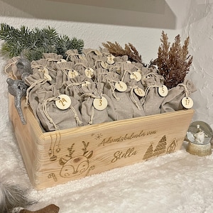 Personalized Advent Calendar "Deer" personalized Advent box Advent calendar personalized desired name wood Christmas Advent name