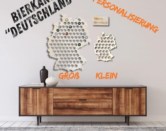 DRYSSON Beer Map Germany Bottle Cap Collector's Plate Beercap Gift Father's Day Bar Dad Father Beer Mat Collection Beer Map Birthday for