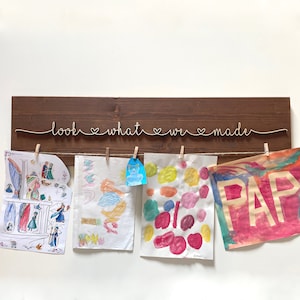 Hanger look what we made children picture hanger pictures children&#39;s art art art display artworks child frame picture frame picture wood gallery