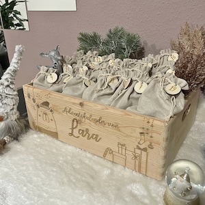 Personalized Advent Calendar "Bear" personalized Advent box Advent calendar personalized desired name wood Christmas Advent name